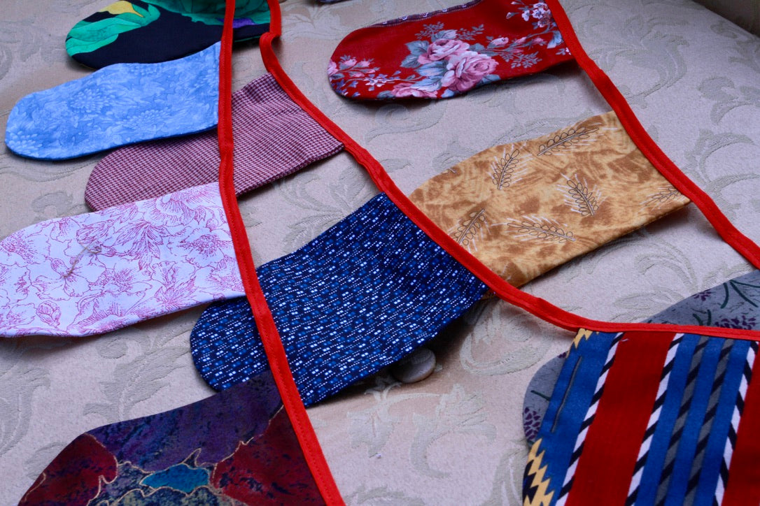 Little Red Ribbon Pennant Banner