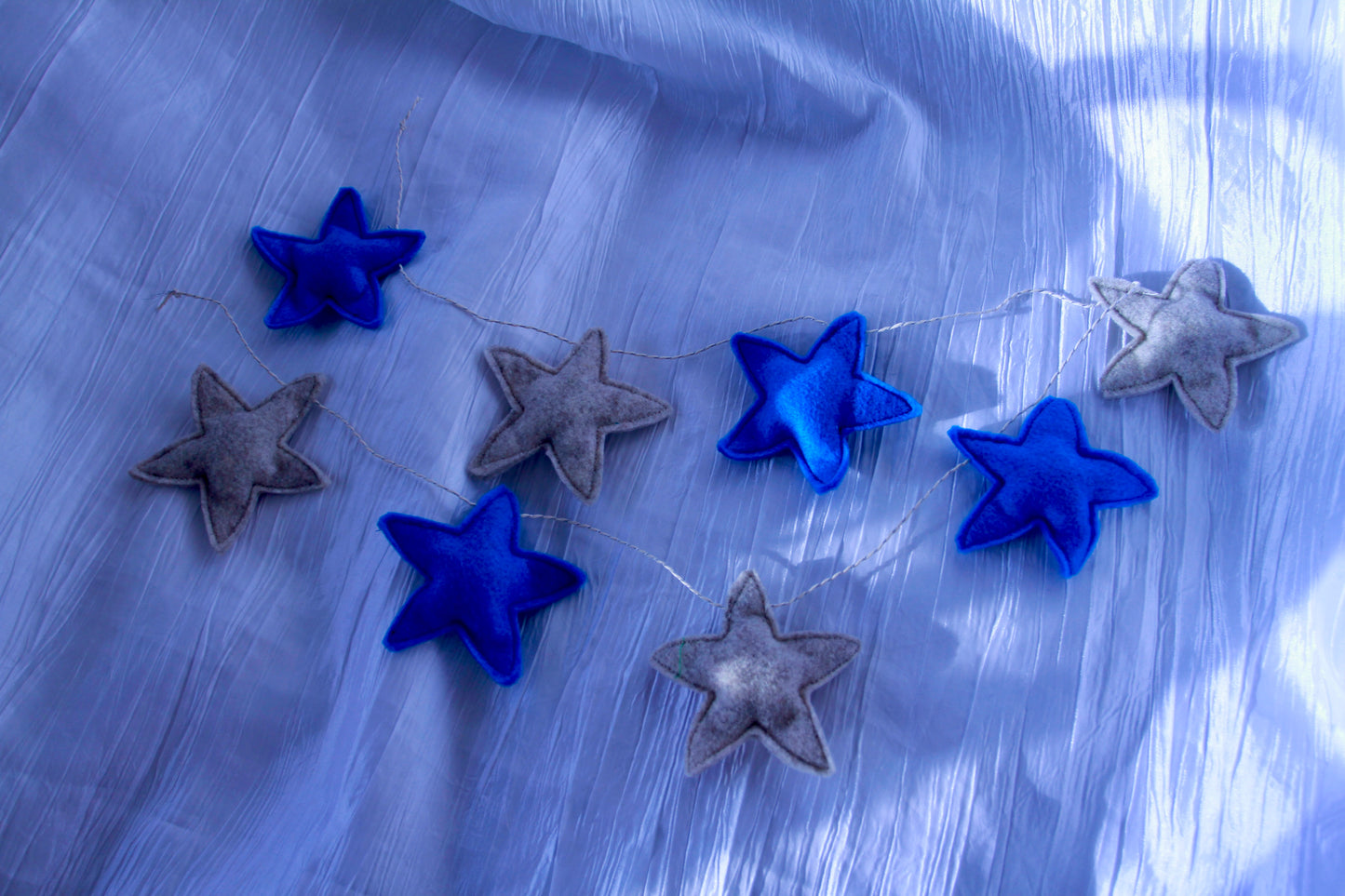Blue and Grey Star Garland